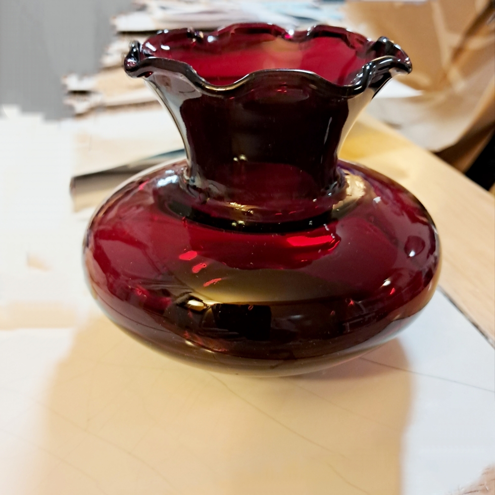 Elegant Red Glass Vase